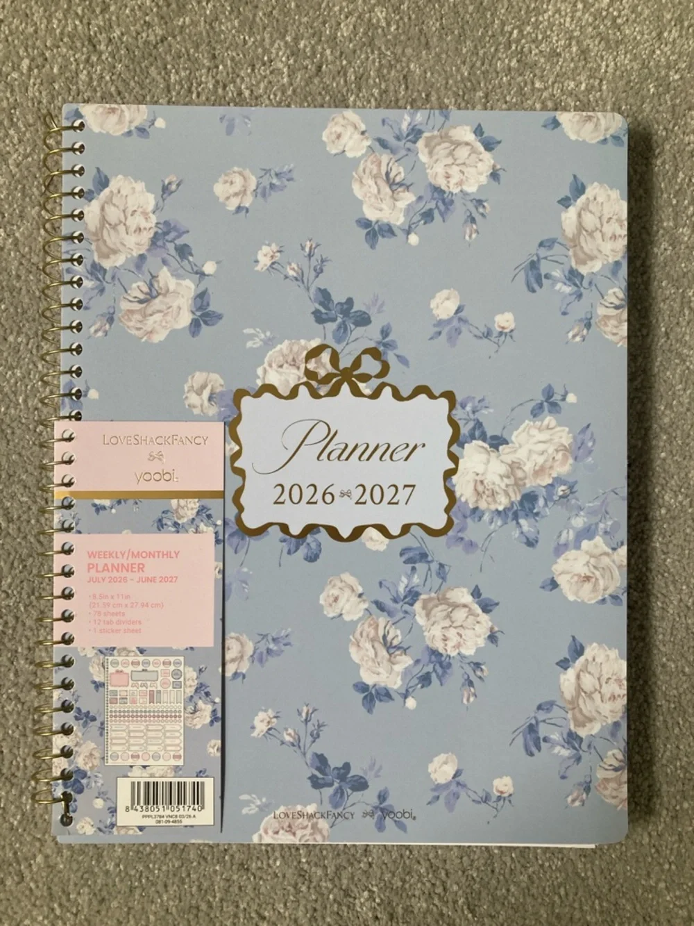 IN-HAND | LoveShackFancy x Target Yoobi Weekly/Monthly Planner 8.5”x11”